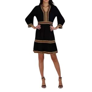 NWT'S Signature by Robbie Bee Black and Gold A-line Cocktail Dress